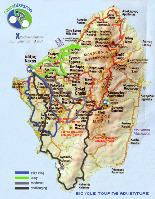naxos map bike tours